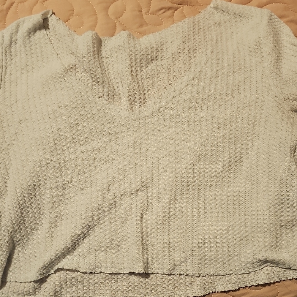 SHEIN Tan Ribbed Sleeveless Crop Blouse